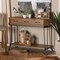 Baxton Studio Kellyn Vintage Oak Brown Finished Wood and Black Finished Metal 3-Drawer Console Table 177-11199-Zoro - alternate 7